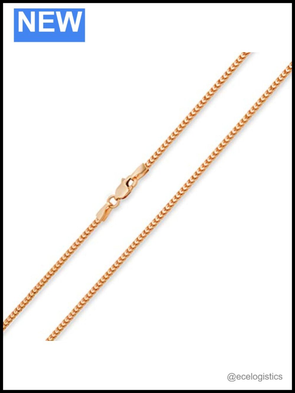 14k Solid Gold 1.2mm Square Franco Chain Necklace Lobster Clasp